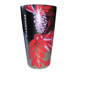 Starbucks Tumbler 12 fl oz silver pink Red
